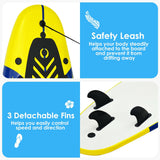 6 Feet Surfboard with 3 Detachable Fins-White