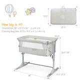 Travel Portable Baby Bed Side Sleeper  Bassinet Crib with Carrying Bag-Gray