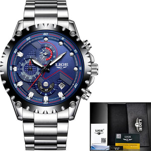 Business Elegant Men's  Watch With Chronometers Day View  Fluorescent Hands Excellent Look Unique Design Perfect Gift For Your Man