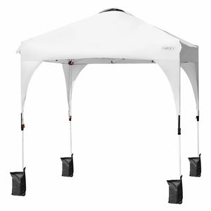 6.6 x 6.6 Feet Outdoor Pop Up Height Adjustable Canopy Tent with Roller Bag-Blue