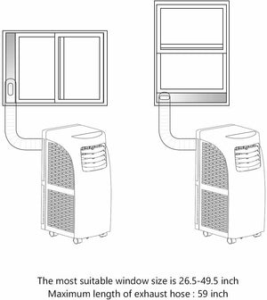 9000 BTU Portable Air Conditioner with Built-in Dehumidifier and Remote Control