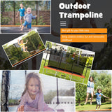 8 x 14 Feet Rectangular Recreational Trampoline with Safety Enclosure Net and Ladder-Blue