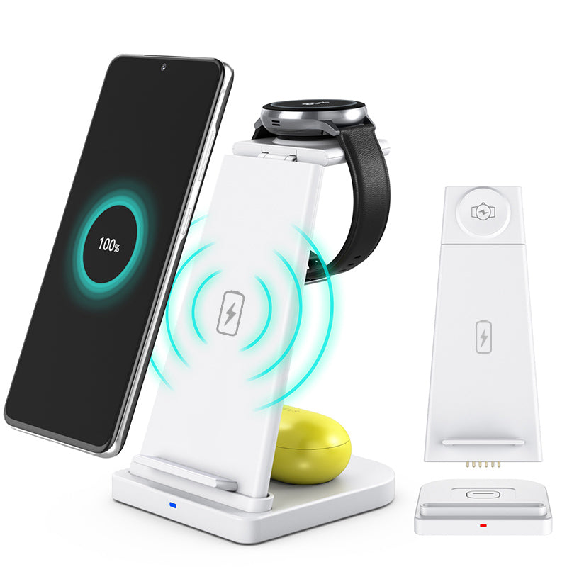3-in-1 Fast Wireless Charging Stand for Phones, Apple Watch & AirPods by Infinite Basics