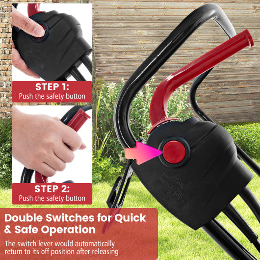 10 AMP 13 Inch Electric Corded Lawn Mower with Collection Box-Red