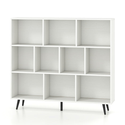 7/8/10-Cube Bookcase with 5 Tapered Metal Legs-10 Cubes