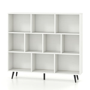 7/8/10-Cube Bookcase with 5 Tapered Metal Legs-10 Cubes