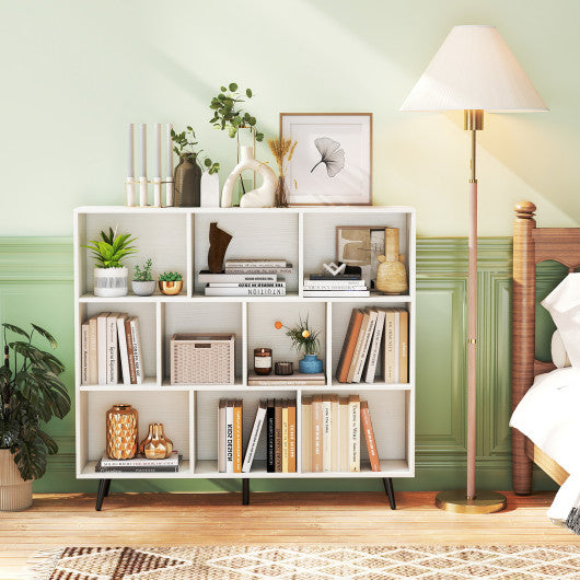 7/8/10-Cube Bookcase with 5 Tapered Metal Legs-10 Cubes