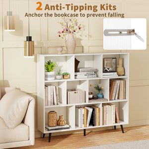7/8/10-Cube Bookcase with 5 Tapered Metal Legs-10 Cubes