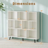7/8/10-Cube Bookcase with 5 Tapered Metal Legs-10 Cubes