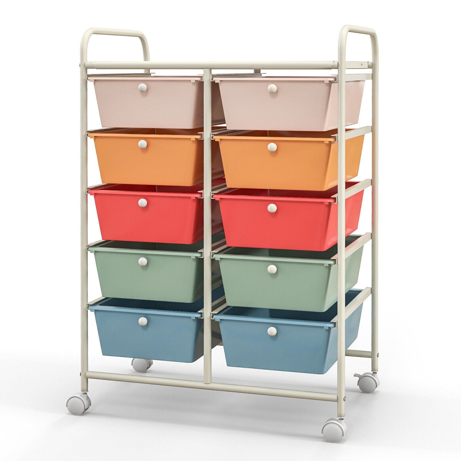 10-Drawer Rolling Storage Cart-Multicolor by DirectDeals