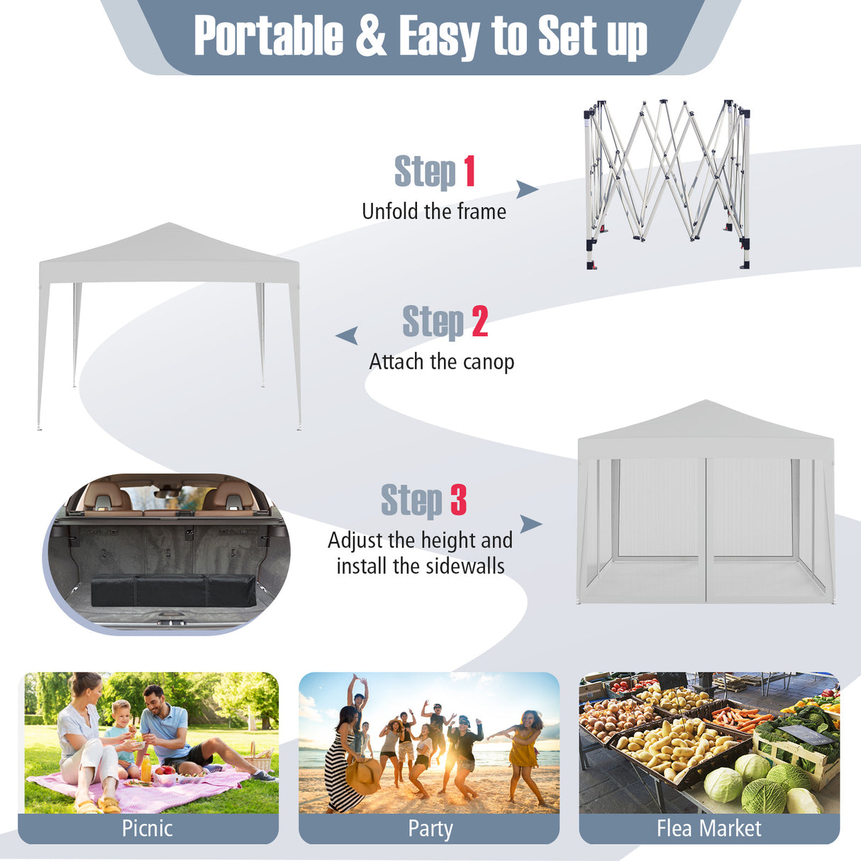 10 FT x 10 FT Pop-Up Canopy Tent Easy Setup Instant Folding Shelter with Mesh Netting-Beige