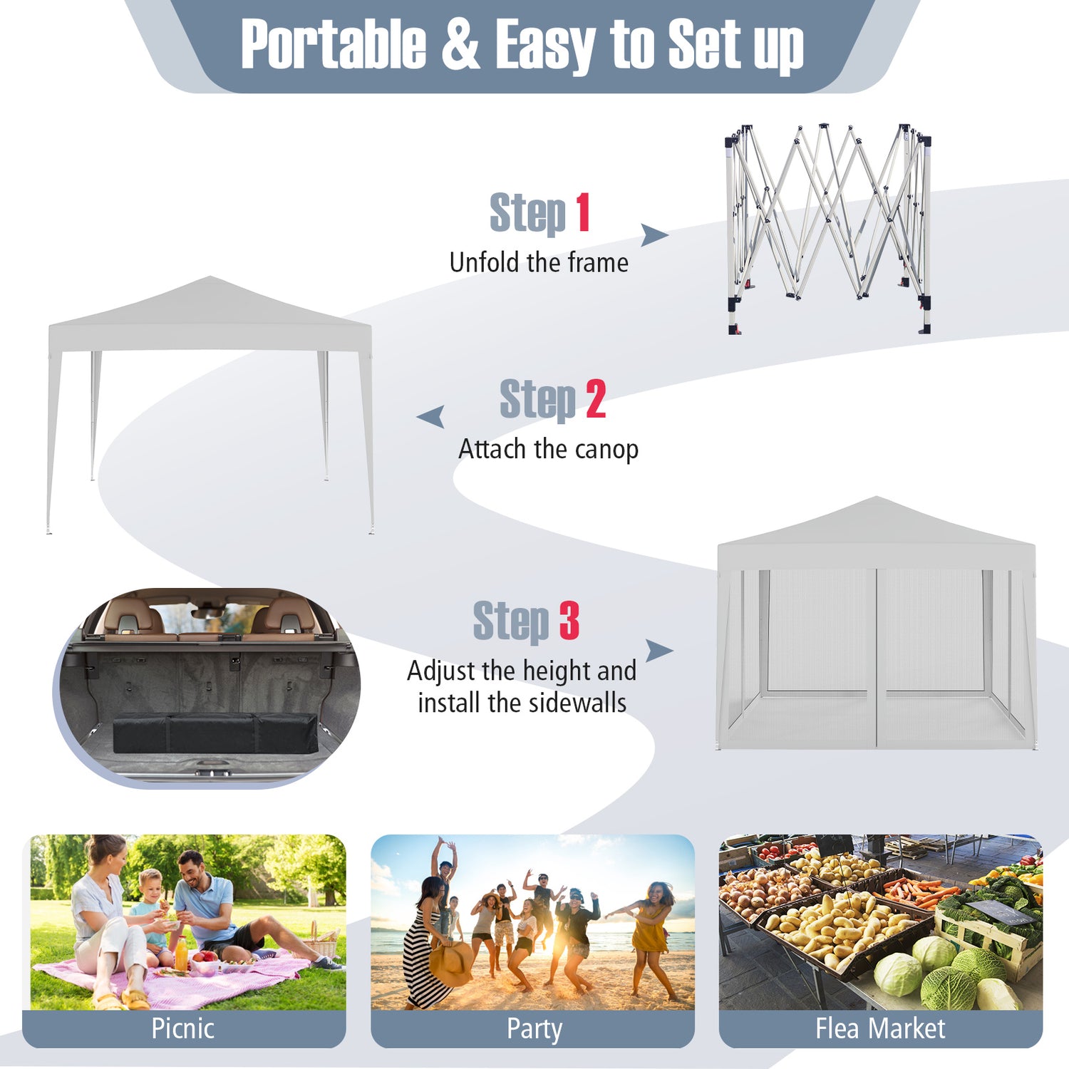 10 FT x 10 FT Pop-Up Canopy Tent Easy Setup Instant Folding Shelter with Mesh Netting-Beige