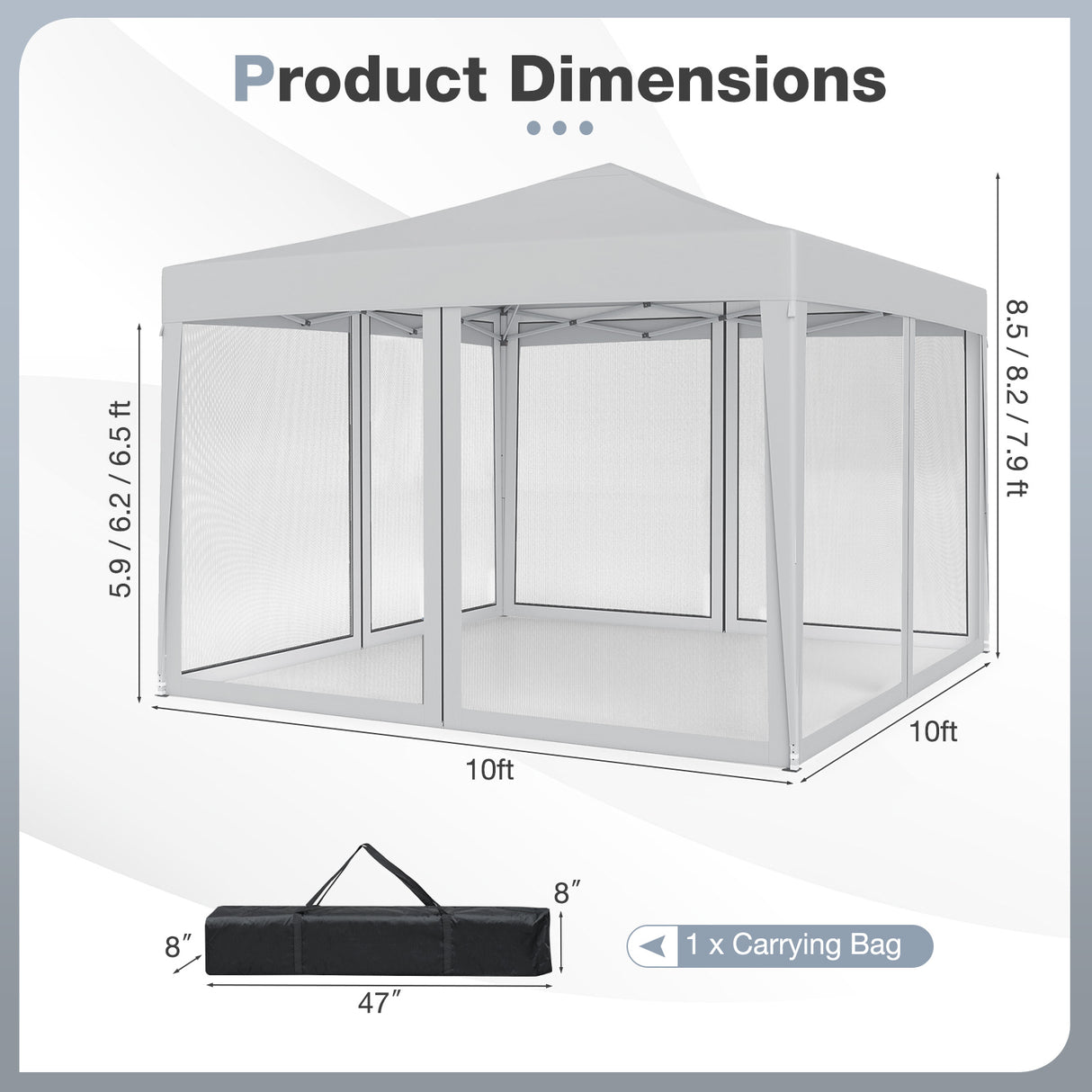 10 FT x 10 FT Pop-Up Canopy Tent Easy Setup Instant Folding Shelter with Mesh Netting-Beige