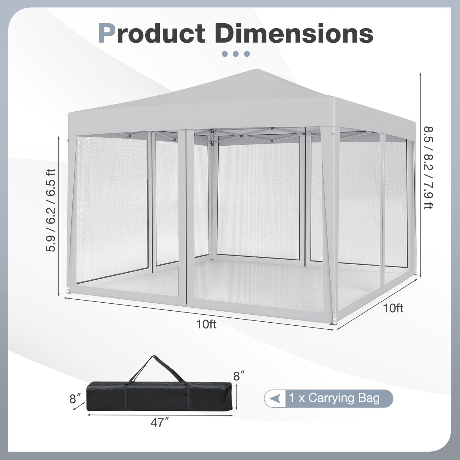 10 FT x 10 FT Pop-Up Canopy Tent Easy Setup Instant Folding Shelter with Mesh Netting-Beige