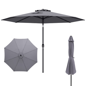10 Feet Outdoor Patio Umbrella with Tilt Adjustment and Crank-Gray