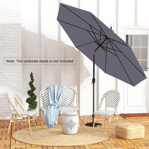 10 Feet Outdoor Patio Umbrella with Tilt Adjustment and Crank-Gray