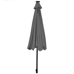 10 Feet Outdoor Patio Umbrella with Bright Solar LED Lights-Gray by DirectDeals