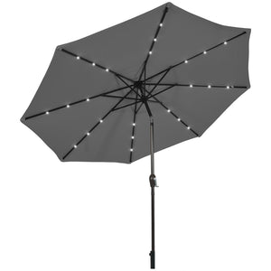 10 Feet Outdoor Patio Umbrella with Bright Solar LED Lights-Gray by DirectDeals