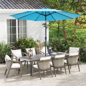 10 Feet Outdoor Patio Umbrella with Tilt Adjustment and Crank-Blue by DirectDeals