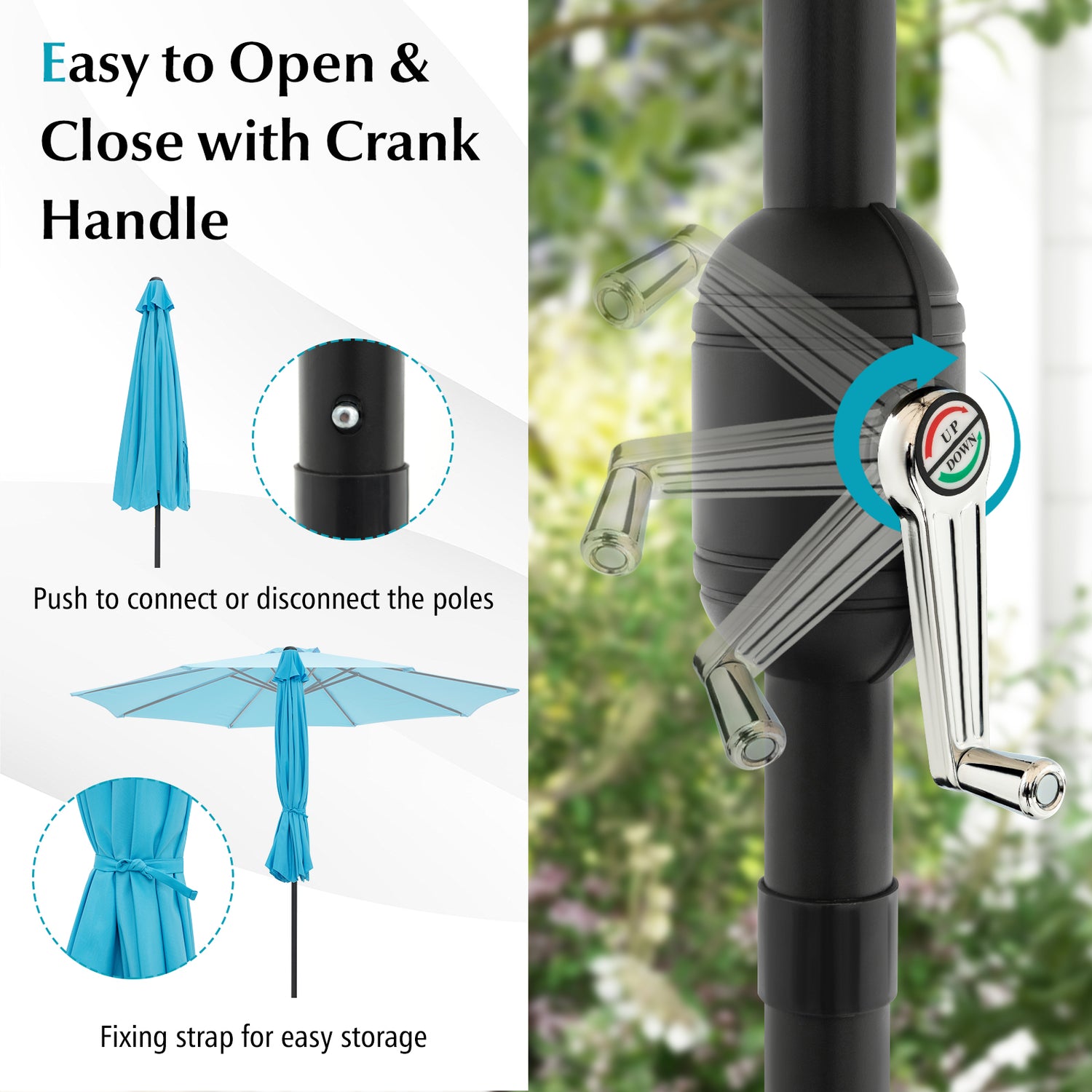 10 Feet Outdoor Patio Umbrella with Tilt Adjustment and Crank-Dark Red