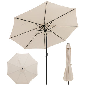 10 Feet Outdoor Patio Umbrella with Tilt Adjustment and Crank-Beige by DirectDeals