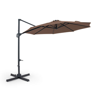 10 Feet Patio Cantilever Umbrella with Easy Tilt Adjustment-Brown