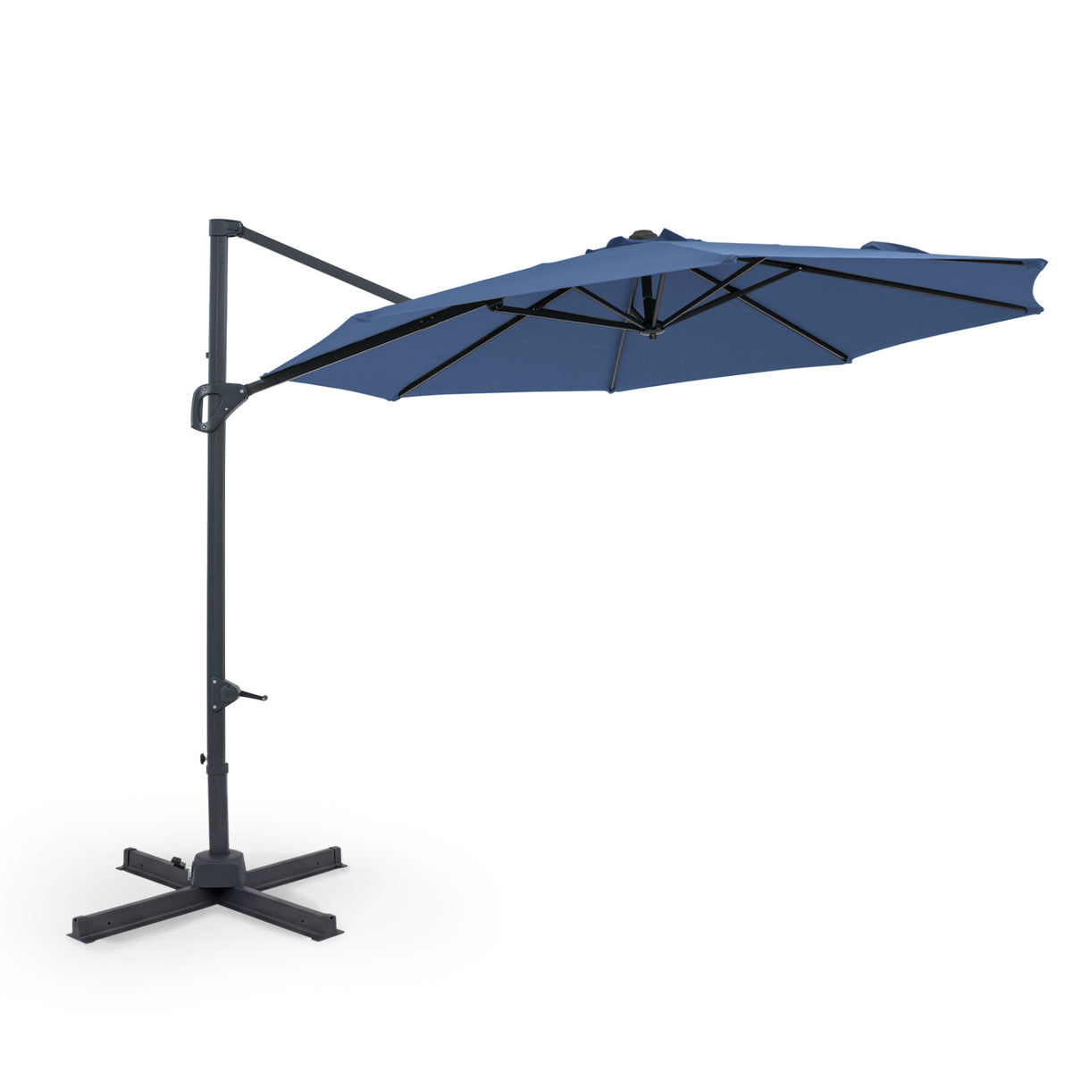10 Feet Patio Cantilever Umbrella with Easy Tilt Adjustment-Navy
