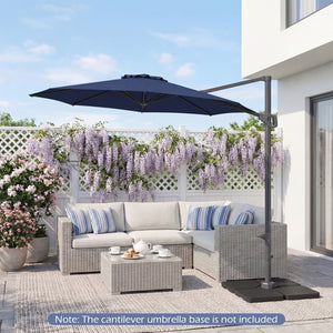 10 Feet Patio Cantilever Umbrella with Easy Tilt Adjustment-Navy