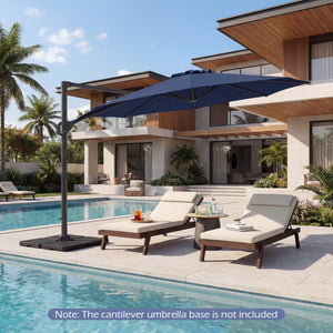 10 Feet Patio Cantilever Umbrella with Easy Tilt Adjustment-Navy