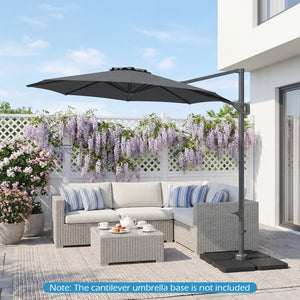 10 Feet Patio Cantilever Umbrella with Easy Tilt Adjustment-Gray