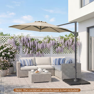 10 Feet Patio Cantilever Umbrella with Easy Tilt Adjustment-Beige