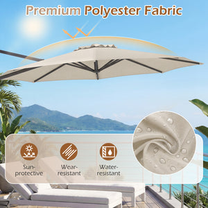 10 Feet Patio Cantilever Umbrella with Easy Tilt Adjustment-Beige
