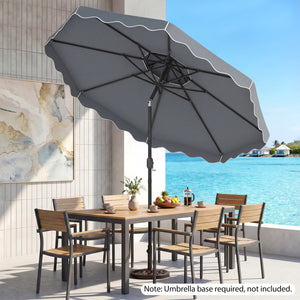 10 Feet Patio Umbrella with Push Button Tilt and Crank-Gray