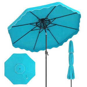 10 Feet Patio Umbrella with Push Button Tilt and Crank-Turquoise
