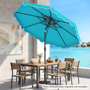 10 Feet Patio Umbrella with Push Button Tilt and Crank-Turquoise