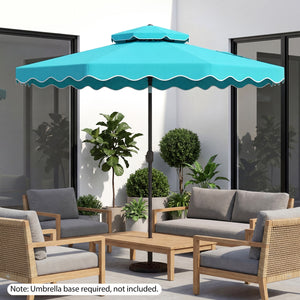 10 Feet Patio Umbrella with Push Button Tilt and Crank-Turquoise