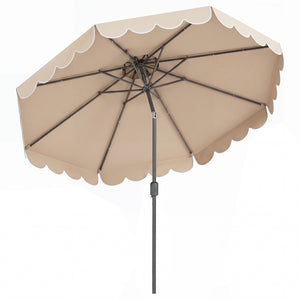 10 Feet Patio UmAbrella Outdoor Market Umbrella with Crank Tilt Adjustment-Beige