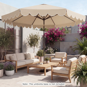 10 Feet Patio UmAbrella Outdoor Market Umbrella with Crank Tilt Adjustment-Beige