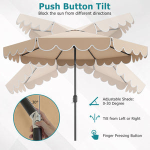 10 Feet Patio UmAbrella Outdoor Market Umbrella with Crank Tilt Adjustment-Beige