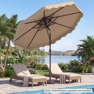 10 Feet Patio Umbrella with Push Button Tilt and Crank-Beige