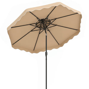 10 Feet Patio Umbrella with Push Button Tilt and Crank-Beige