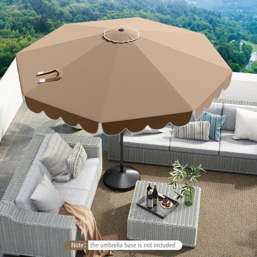 10 Feet Patio Umbrella Outdoor Market Umbrella with Crank Tilt Adjustment-Brown