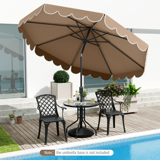 10 Feet Patio Umbrella Outdoor Market Umbrella with Crank Tilt Adjustment-Brown
