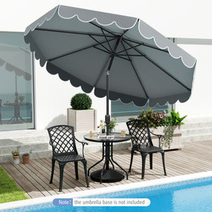 10 Feet Patio Umbrella Outdoor Market Umbrella with Crank Tilt Adjustment-Gray