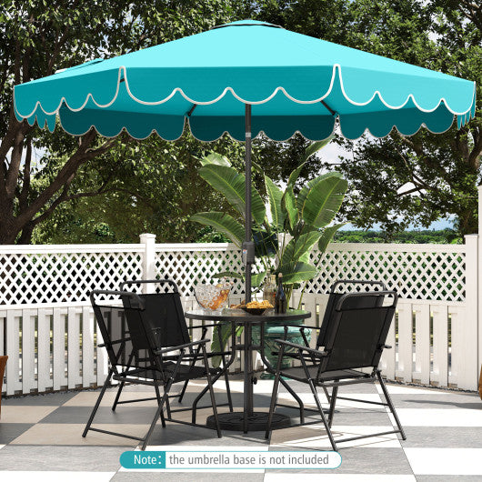 10 Feet Patio Umbrella Outdoor Market Umbrella with Crank Tilt Adjustment-Turquoise