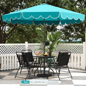 10 Feet Patio Umbrella Outdoor Market Umbrella with Crank Tilt Adjustment-Turquoise