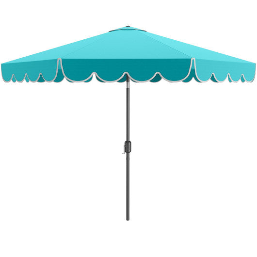 10 Feet Patio Umbrella Outdoor Market Umbrella with Crank Tilt Adjustment-Turquoise