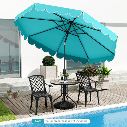 10 Feet Patio Umbrella Outdoor Market Umbrella with Crank Tilt Adjustment-Turquoise