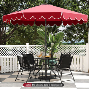 10 Feet Patio Umbrella Outdoor Market Umbrella with Crank Tilt Adjustment-Wine
