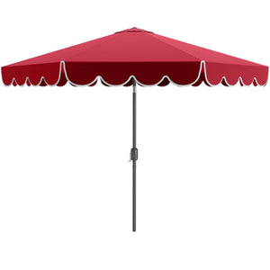 10 Feet Patio Umbrella Outdoor Market Umbrella with Crank Tilt Adjustment-Wine